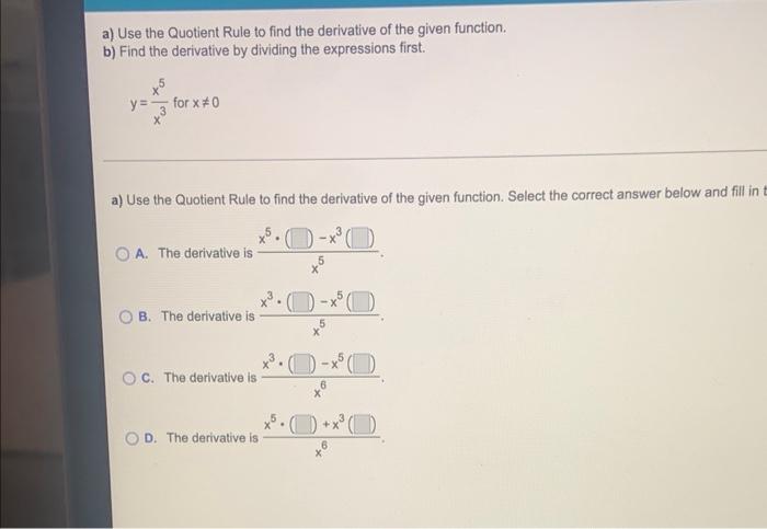 Solved a) Use the Product Rule to find the derivative of the | Chegg.com