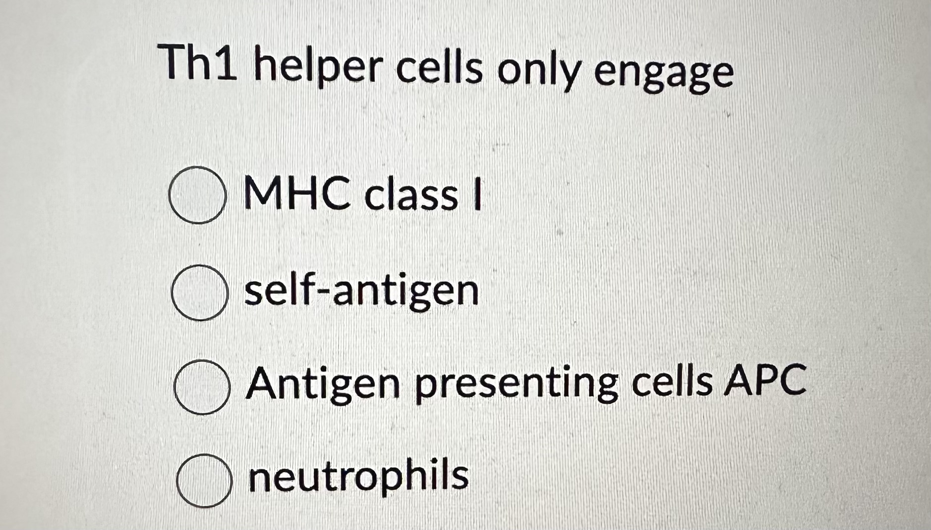 do t helper cells have mhc 1