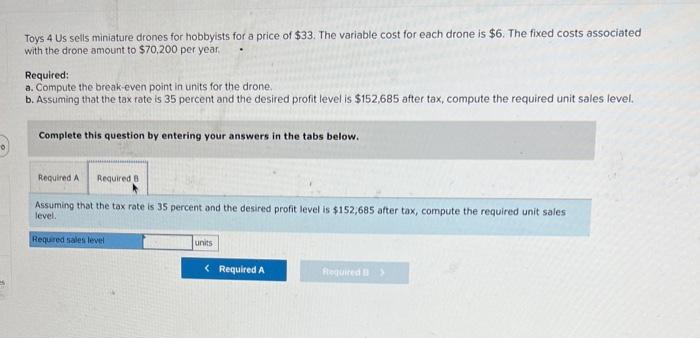 Solved Toys 4 Us sells miniature drones for hobbyists for a | Chegg.com