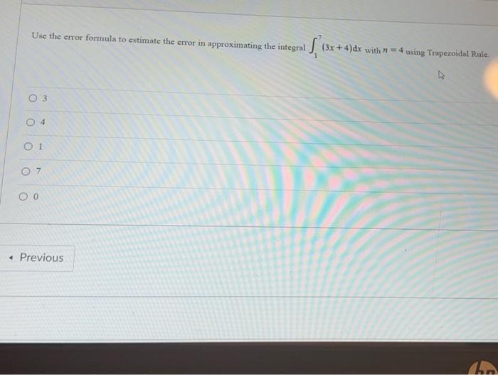 Solved Use the error formula to estimate the crror in | Chegg.com