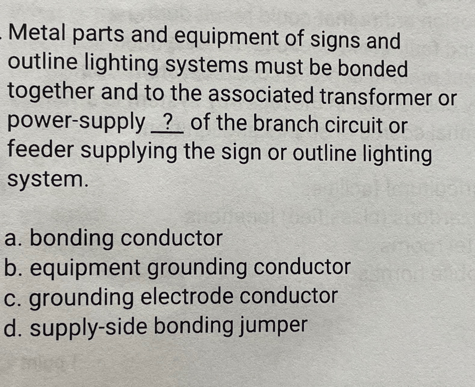 Solved Metal parts and equipment of signs and outline