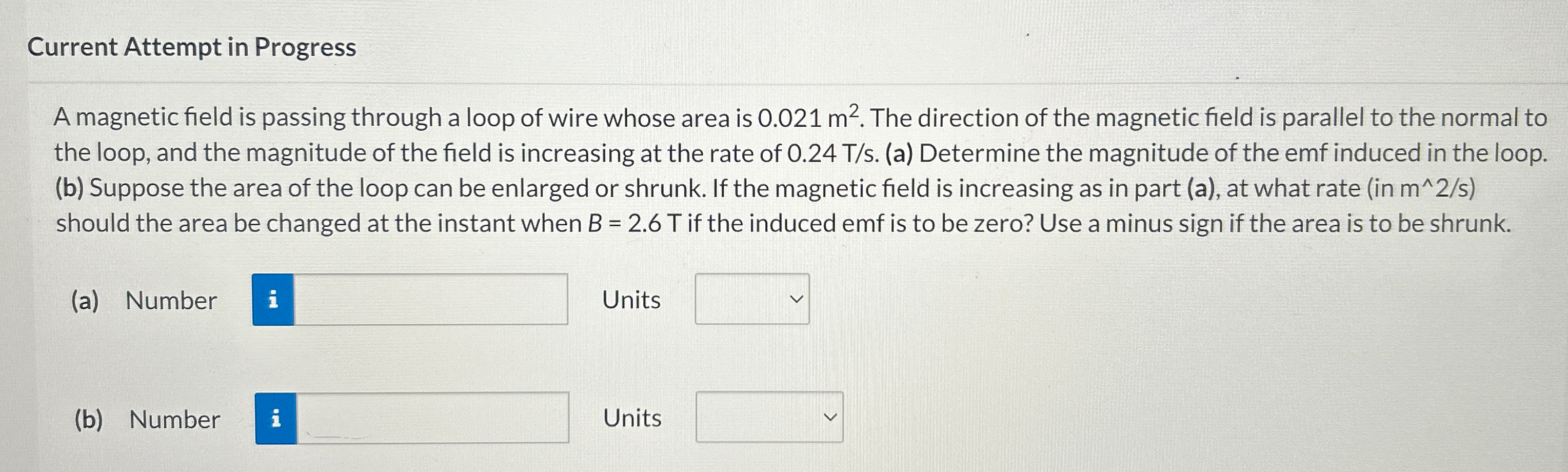 Solved A magnetic field is passing through a loop of wire | Chegg.com