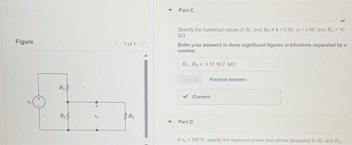 Solved A voltage divider like that in (Figure 1) is to be | Chegg.com