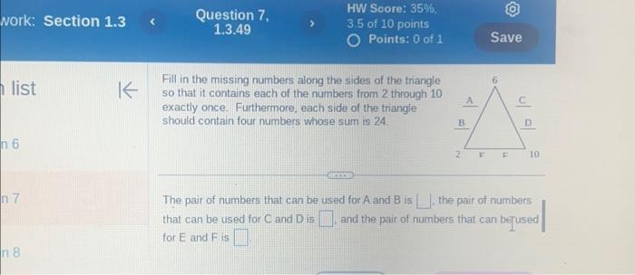 Solved Fill in the missing numbers along the sides of the | Chegg.com