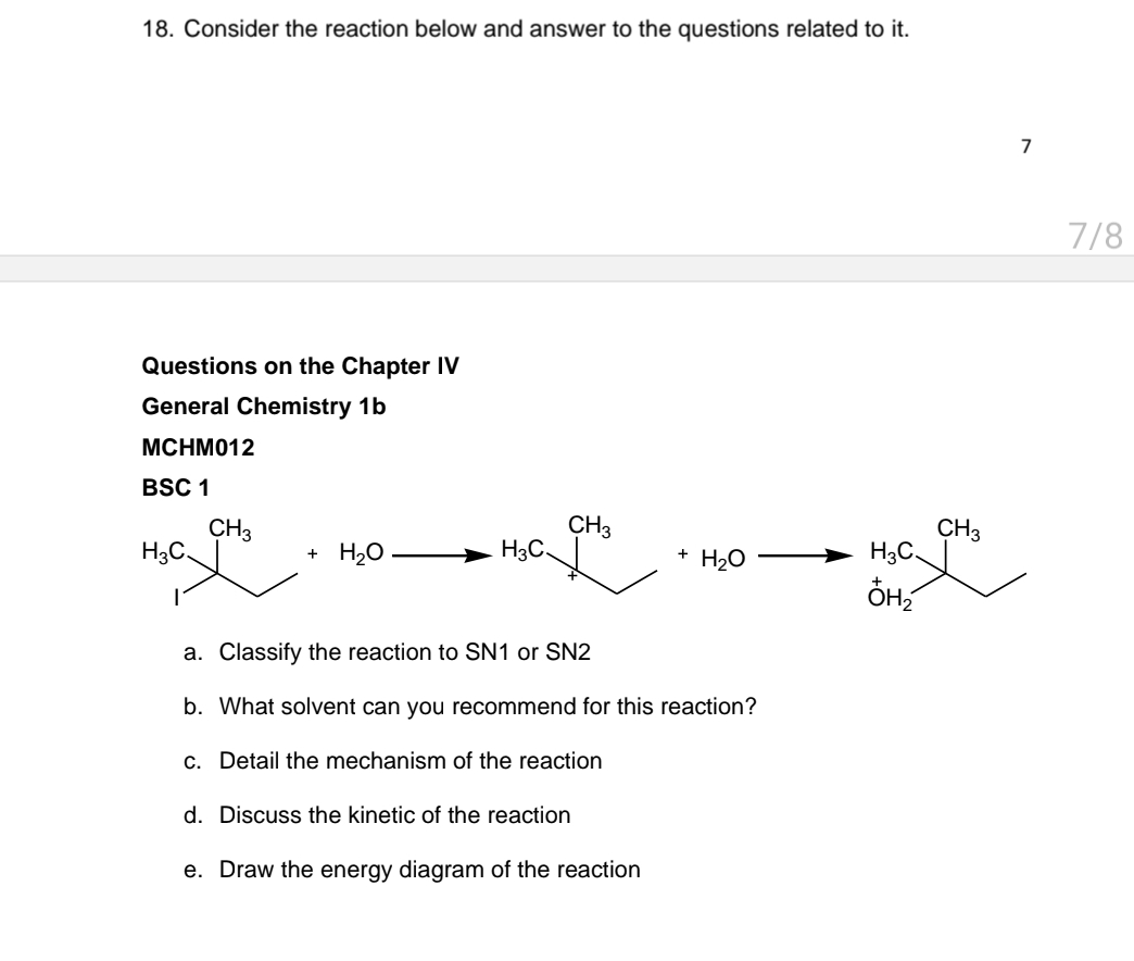 Solved Consider the reaction below and answer to the | Chegg.com