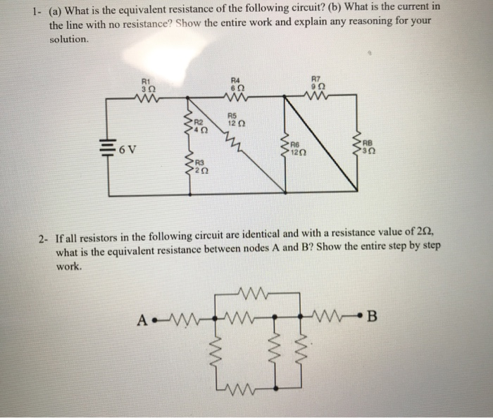 Solved 1. (a) What is the equivalent resistance of the | Chegg.com