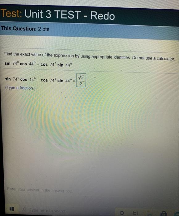 Solved Test: Unit 3 TEST - Redo This Question: 2 pts Find | Chegg.com