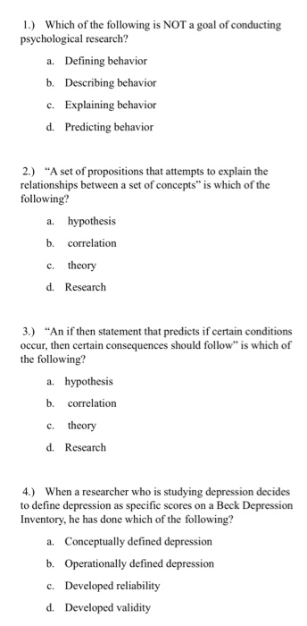 Solved 1.) Which Of The Following Is NOT A Goal Of | Chegg.com