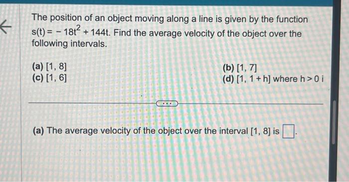 Solved The position of an object moving along a line is | Chegg.com