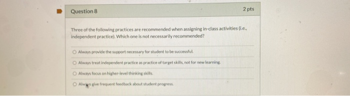 Solved Question 8 2 pts Three of the following practices are | Chegg.com