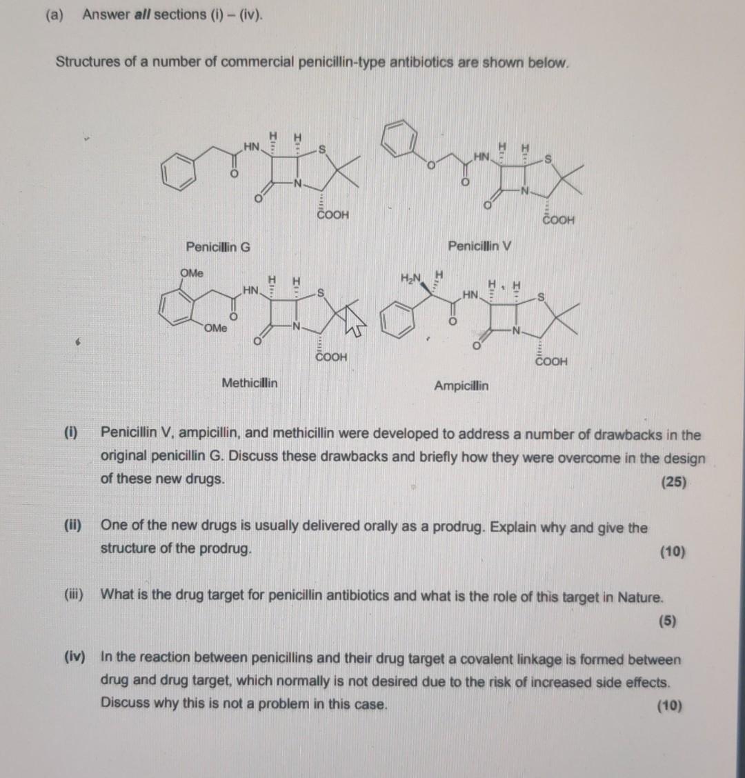 Solved A Answer All Sections Iv Structures Of A Chegg Com   Image 