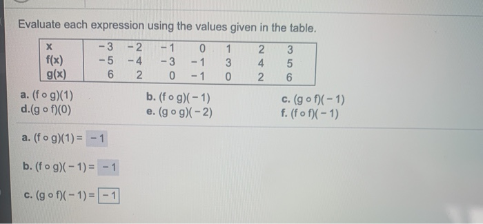 Solved х ده Evaluate each expression using the values given | Chegg.com
