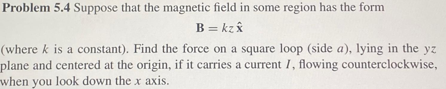 Solved Problem 5.4 Suppose that the magnetic field in some | Chegg.com