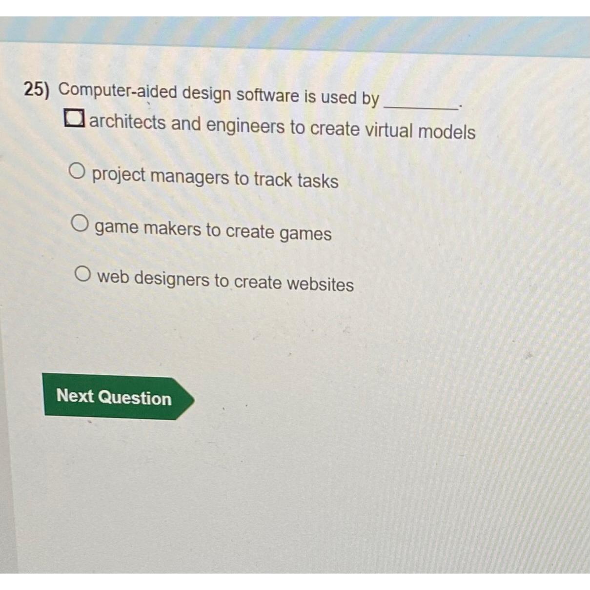 Solved Computer-aided design software is used by architects | Chegg.com