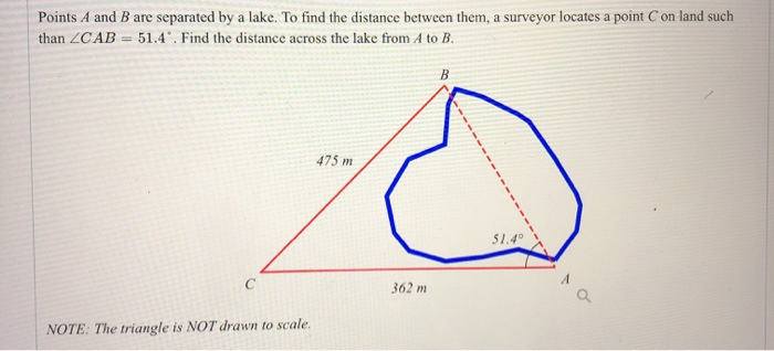 Solved Points A and B are separated by a lake. To find the | Chegg.com