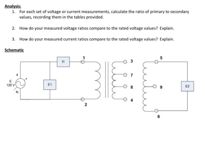 Analysis: 1. For each set of voltage or current | Chegg.com
