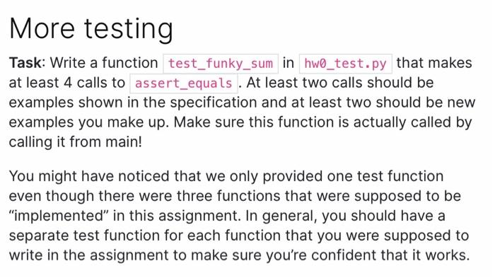 Testing Task: The provided test function for total | Chegg.com