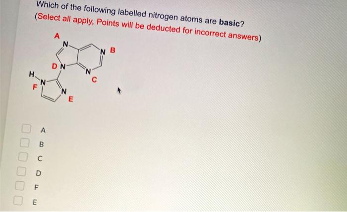 Solved Which of the following labelled nitrogen atoms are | Chegg.com