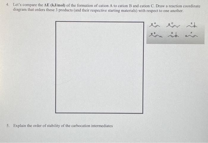 Solved 4. Let's Compare The ΔE(kJ/mol) Of The Formation Of | Chegg.com