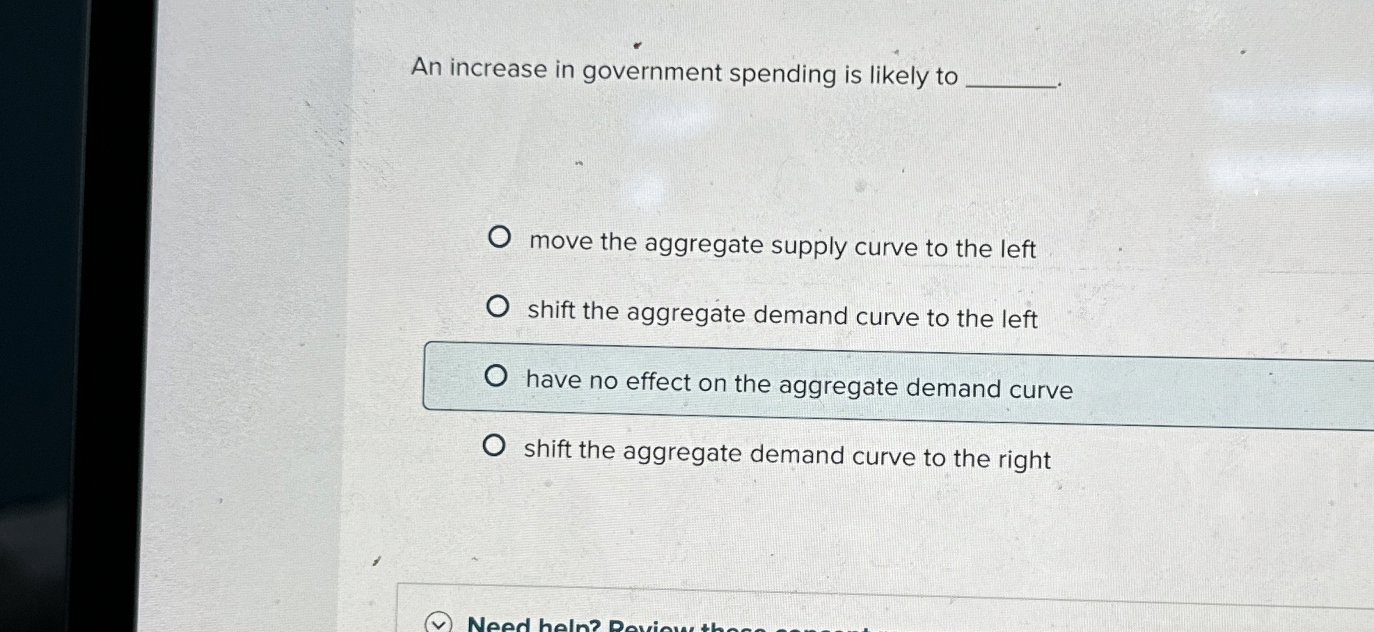 Solved An increase in government spending is likely tomove | Chegg.com