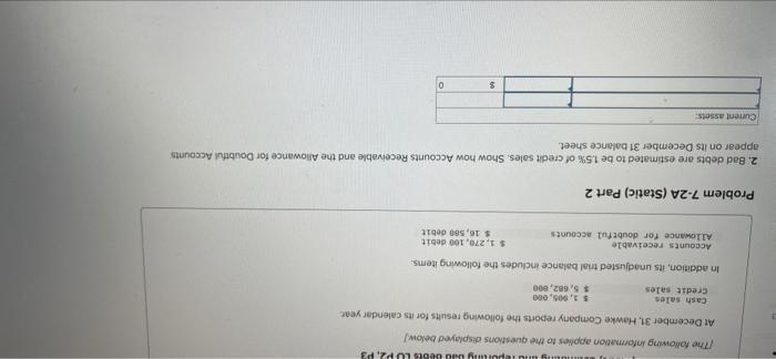 Solved Required information Problem 7-2A (Static) Estimating | Chegg.com
