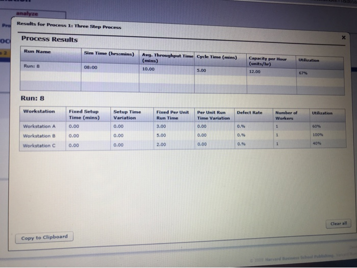 Solved Results for Process 1: Three Step Process Process | Chegg.com