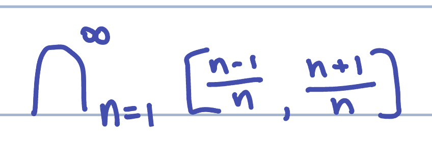 ∩n=1 to ﻿infinity [n-1n,n+1n] | Chegg.com