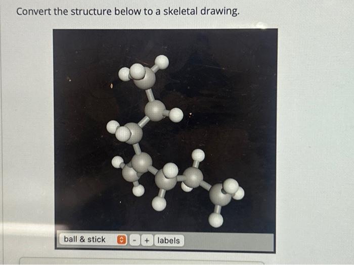 Solved Convert the structure below to a skeletal drawing. | Chegg.com