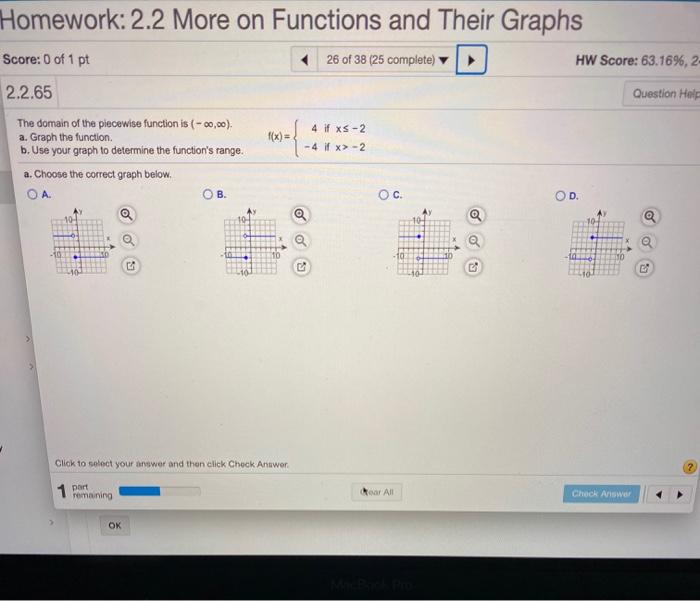 Solved Homework: 2.2 More on Functions and Their Graphs | Chegg.com