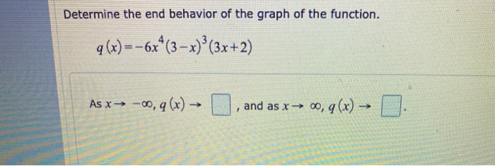 Solved Determine The End Behavior Of The Graph Of The Fun Chegg Com