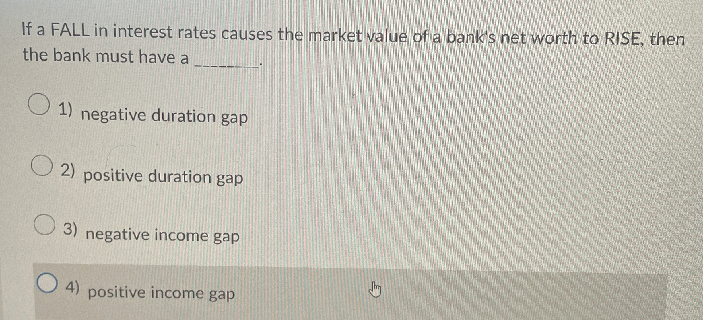 Solved If a FALL in interest rates causes the market value | Chegg.com