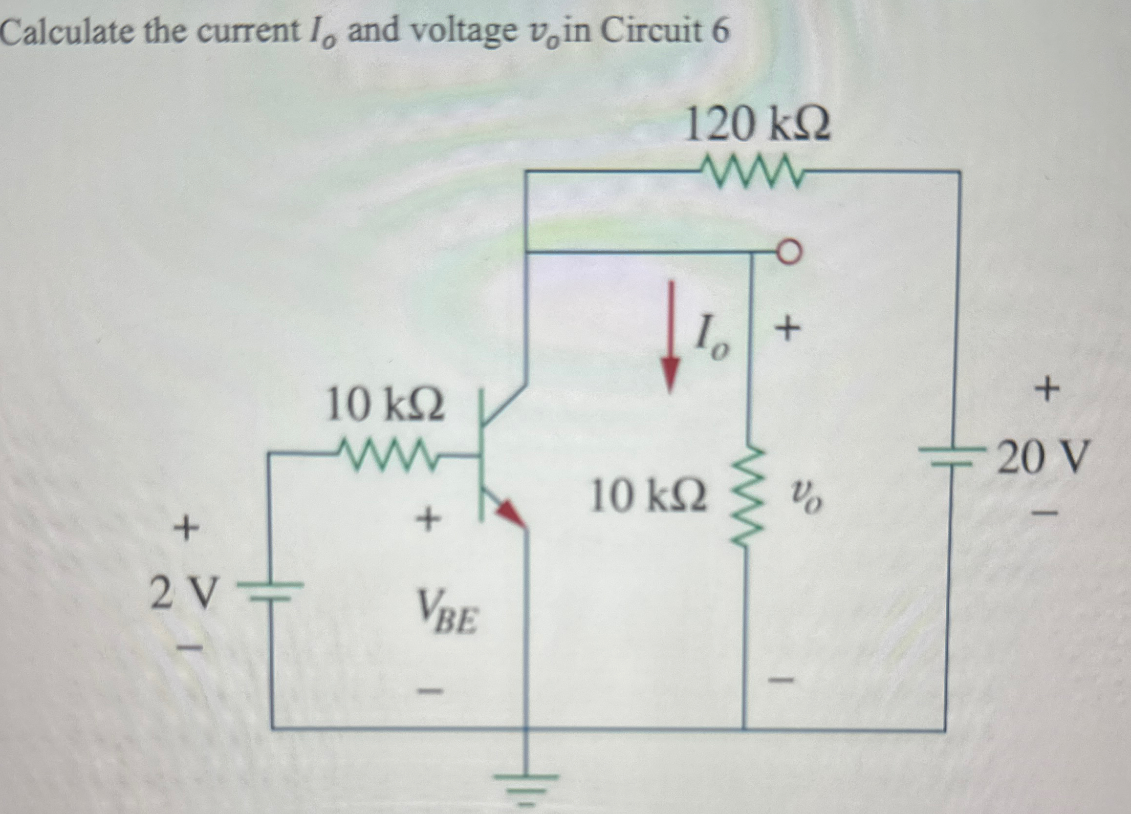 Solved Calculate the current Io ﻿and voltage vo ﻿in Circuit | Chegg.com