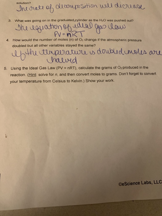 Using The Ideal Gas Law Calculate The Grams Of O2 | Chegg.com