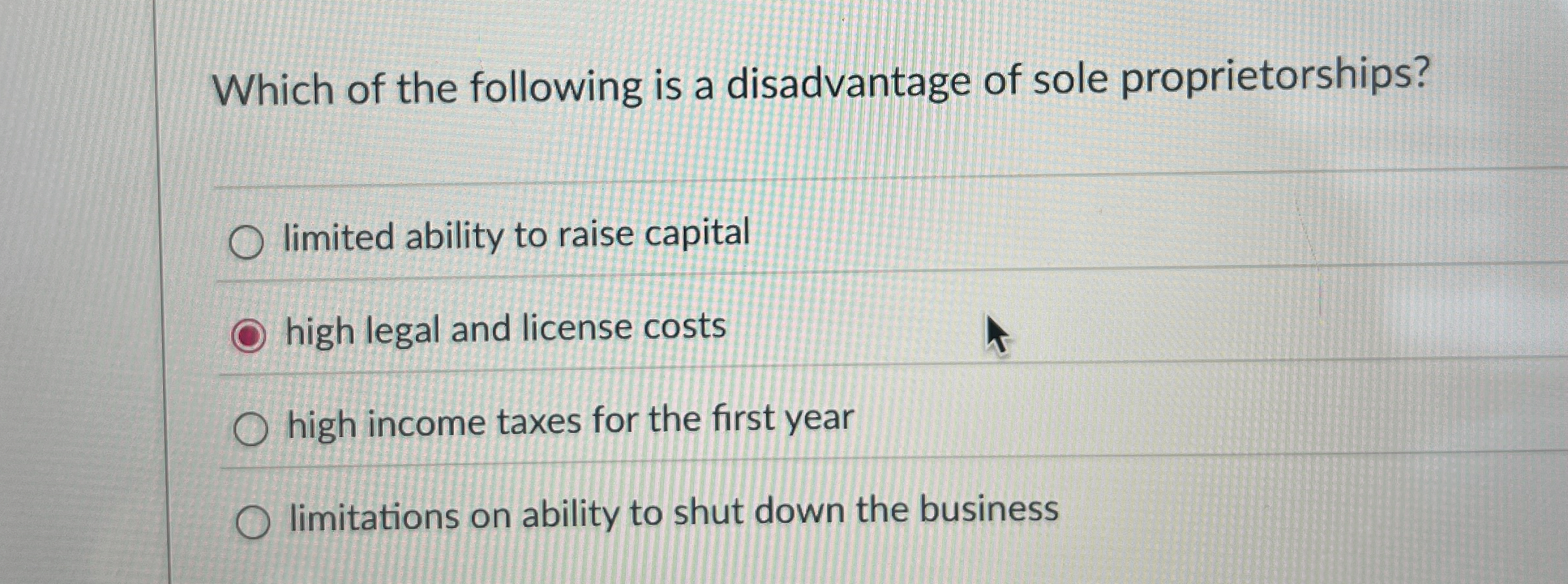 Solved Which of the following is a disadvantage of sole