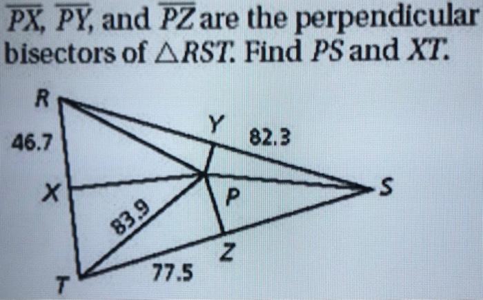 Solved PX, PY, and PZ are the perpendicular bisectors of | Chegg.com