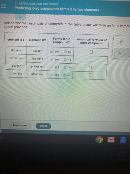 Solved O ATOMS, IONS AND MOLECULES Predicting ionic