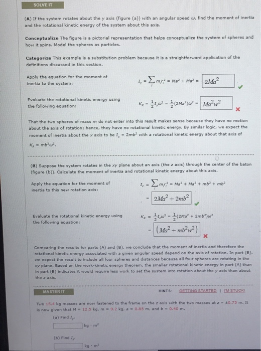 Solved SOLVE IT (A) If the system rotates about the y axis | Chegg.com