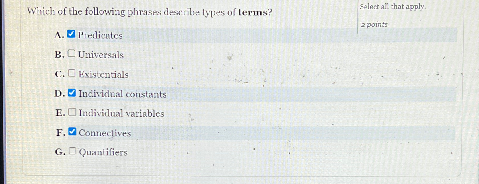 Solved Which of the following phrases describe types of | Chegg.com