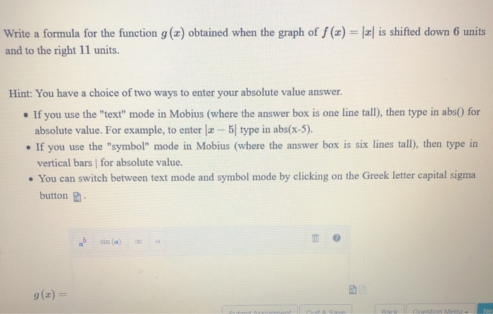 Solved Write a formula for the function g(2) obtained when | Chegg.com