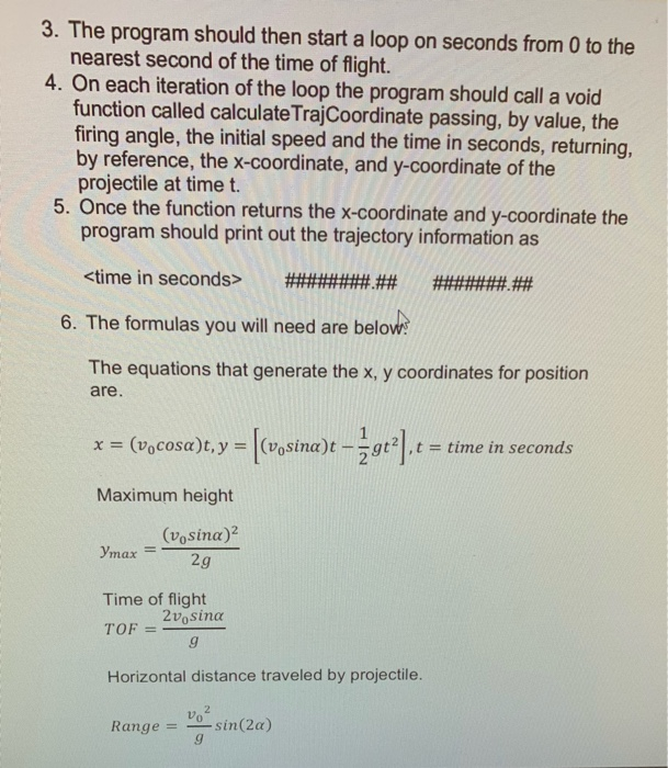 Solved Programming Assignment 2 Ideal Projectile Motion In