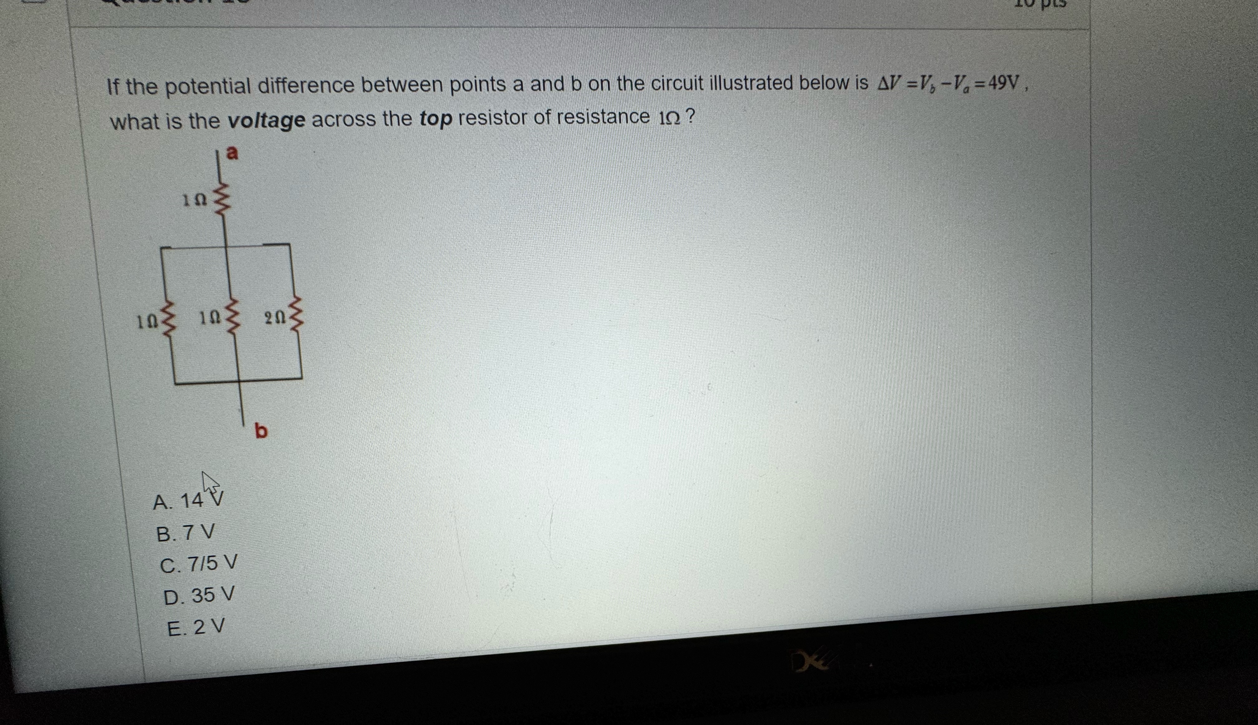 Solved If the potential difference between points a and b | Chegg.com