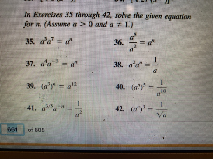Solved In Exercises 35 through 42, solve the given equation | Chegg.com