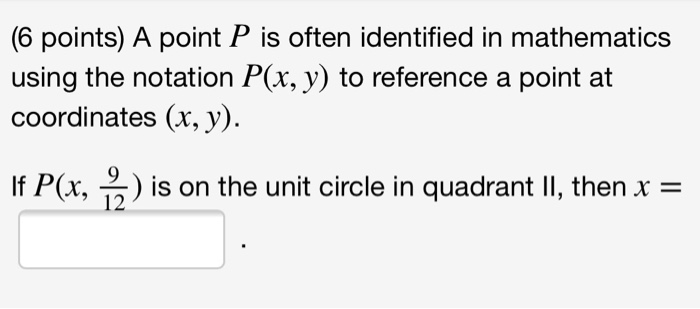 Point P Mathmatics Solved (6 points) A point P is often identified in | Chegg.com