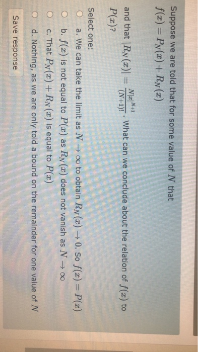 Solved Suppose we are told that for some value of N that | Chegg.com