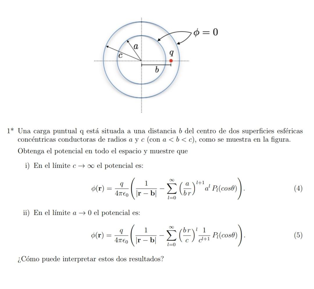 Ejercicio de electromagnetismo II, cómo podría | Chegg.com