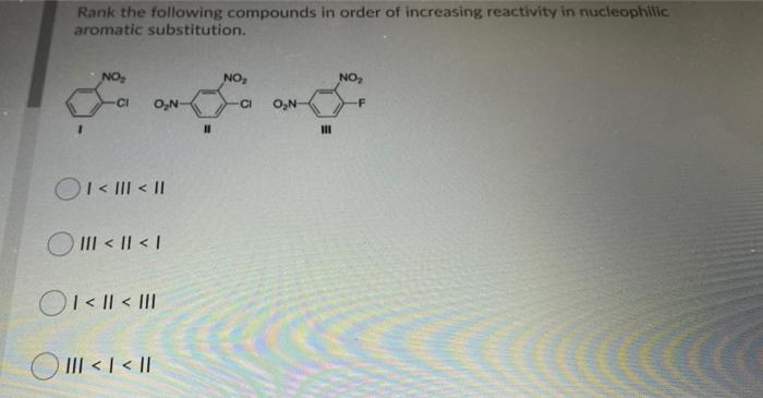 Solved Rank the following compounds in order of increasing | Chegg.com