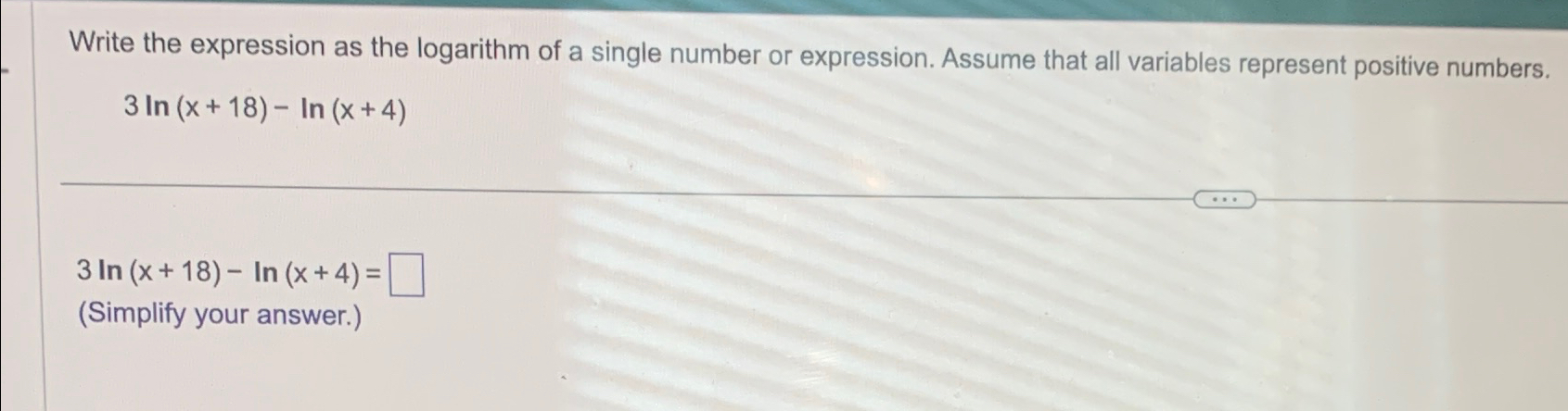 Solved Write the expression as the logarithm of a single | Chegg.com