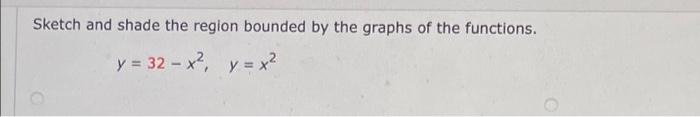 Solved Sketch and shade the region bounded by the graphs of | Chegg.com