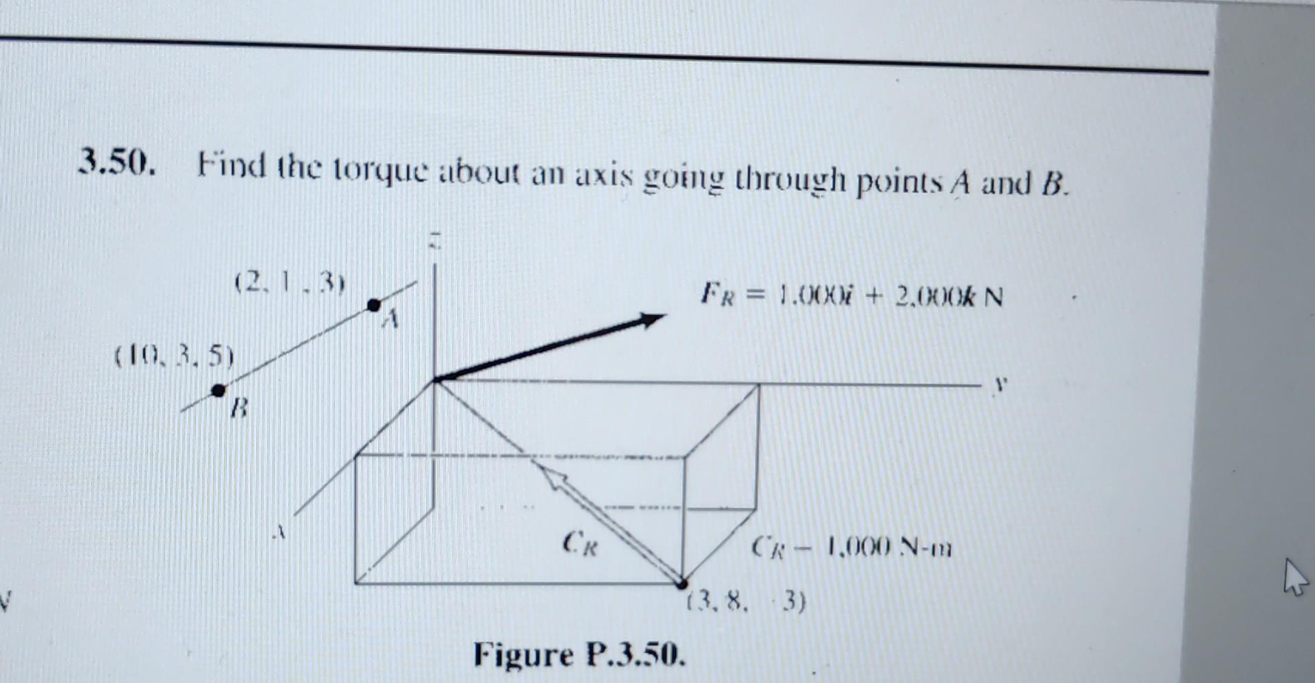 Solved -00j + 400KN * 10km 3.50. Find the torque about an | Chegg.com