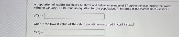 Solved A Population Of Rabbits Oscillates 32 Above And Below | Chegg.com